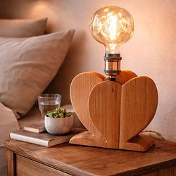 Doppio Cuore – Lampada Artigianale in Legno Massello a Cuore | Pezzo Unico