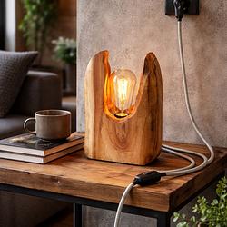 Horn – Lampada Artigianale in Teak Massello | Pezzo Unico