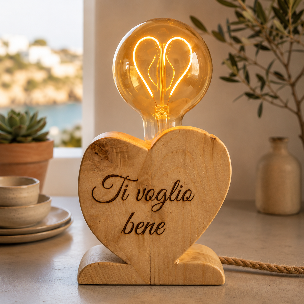 Lampada cuore con dedica