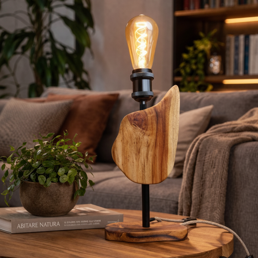 Anima – Lampada Artigianale in Legno di Teak