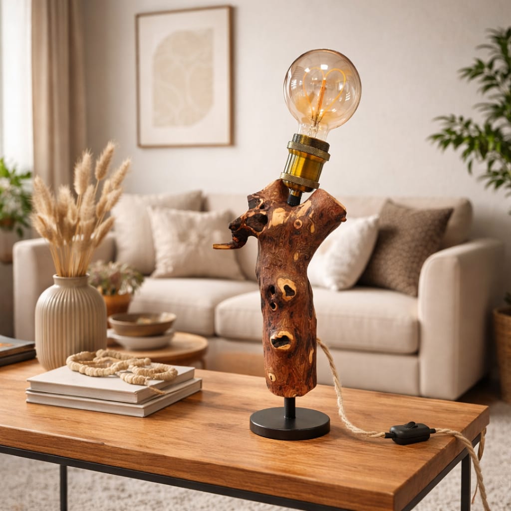 Totem - Lampada in Legno di Pero – Pezzo Unico Artigianale Made in Italy
