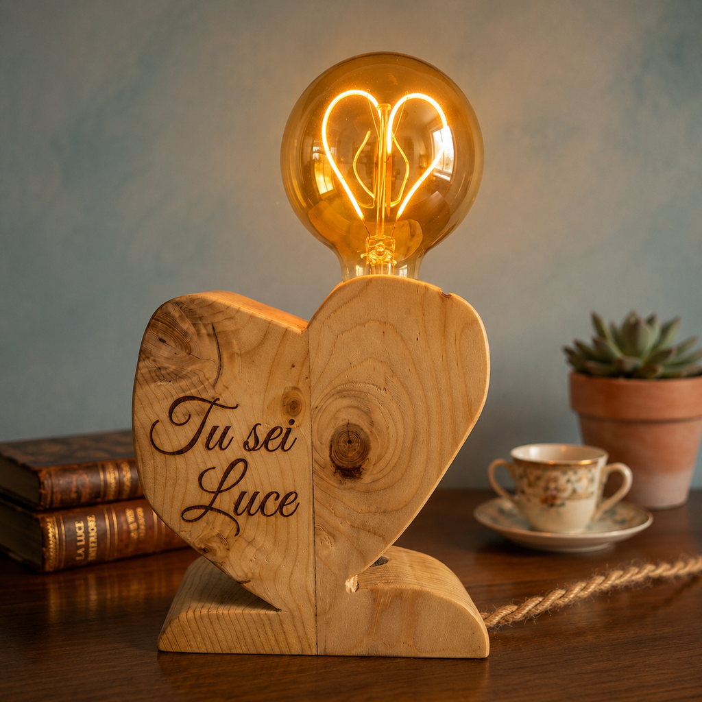 Lampada cuore con dedica