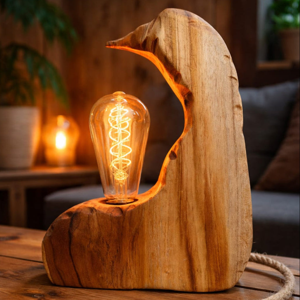Lampada Artigianale "trama" in teak